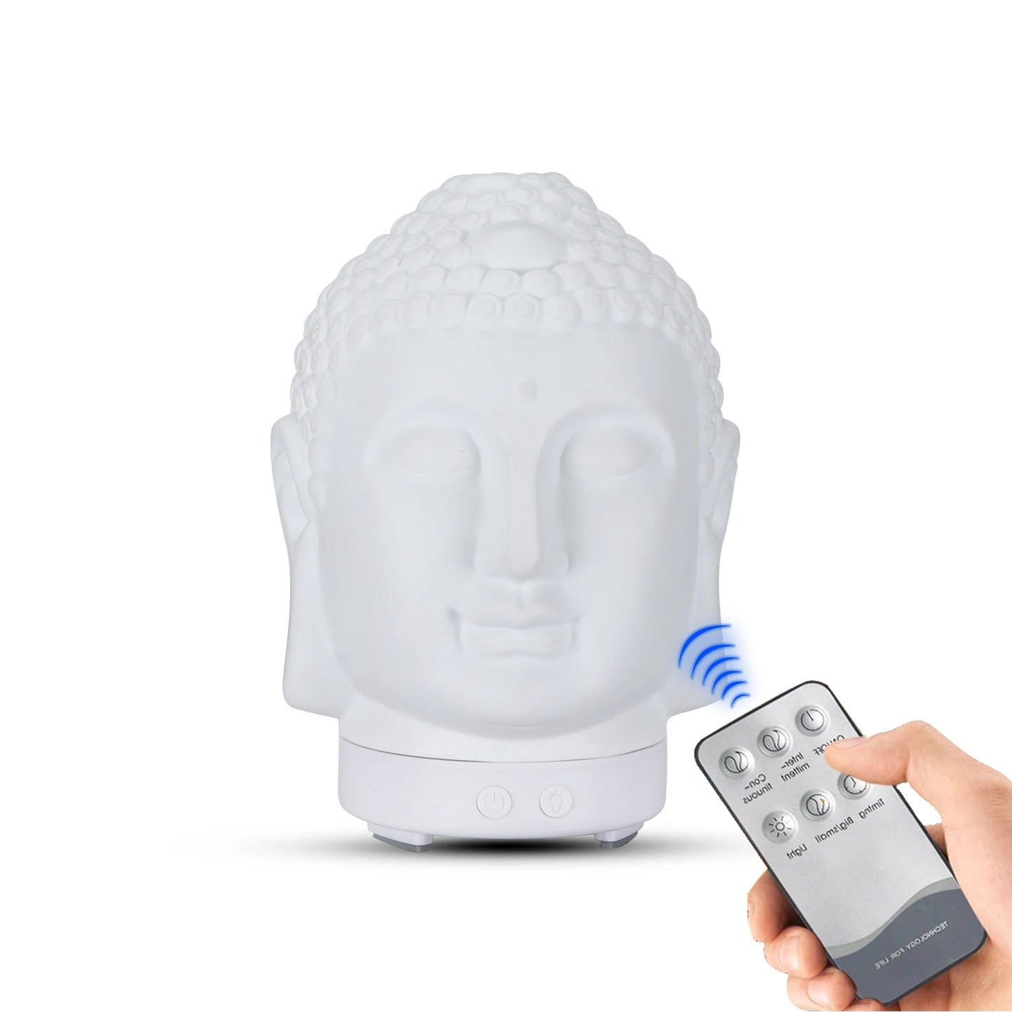 Humidificateur à tête de Bouddha avec lampe de nuit