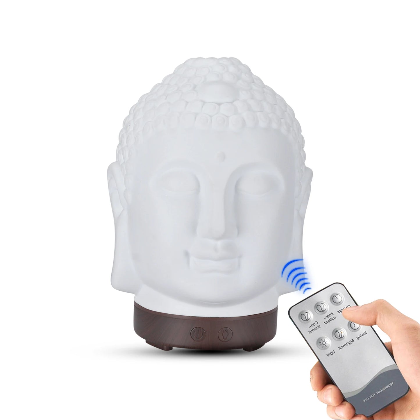 Humidificateur à tête de Bouddha avec lampe de nuit