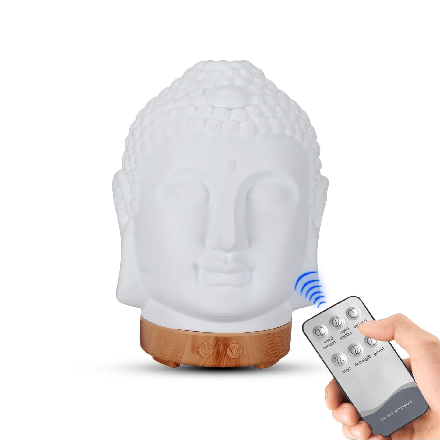Humidificateur à tête de Bouddha avec lampe de nuit