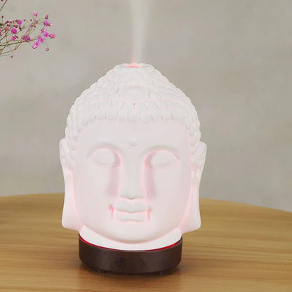 Humidificateur à tête de Bouddha avec lampe de nuit