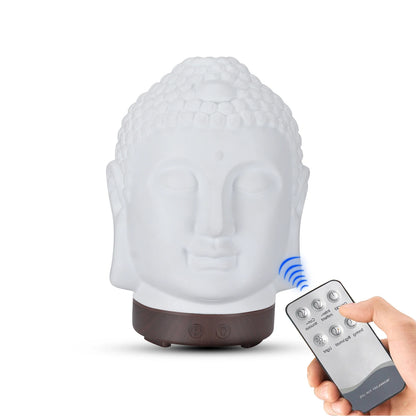 Humidificateur à tête de Bouddha avec lampe de nuit
