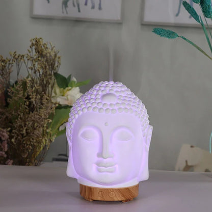Humidificateur à tête de Bouddha avec lampe de nuit